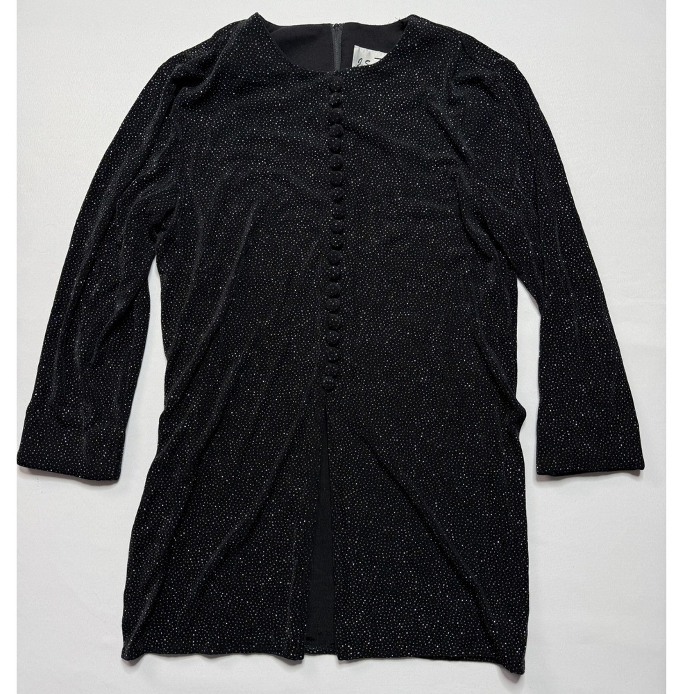 J.S. Edward Sparkly Shirt Long Sleeve‎ Black Size 8